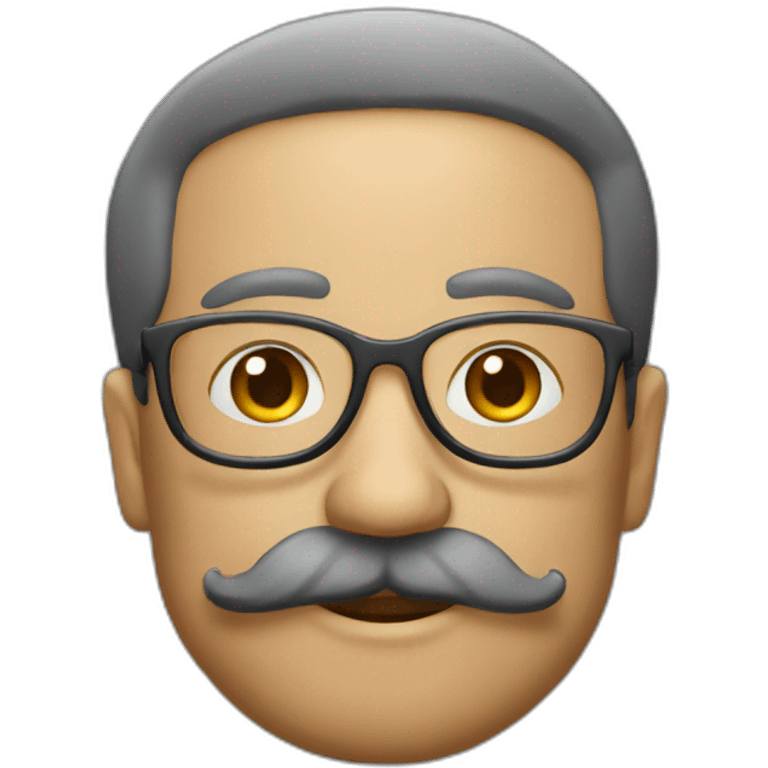 Profesor no cabello si bigote emoji