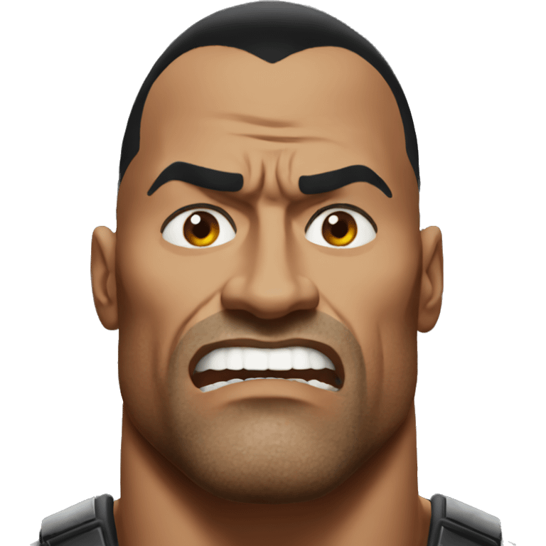 The rock angry emoji