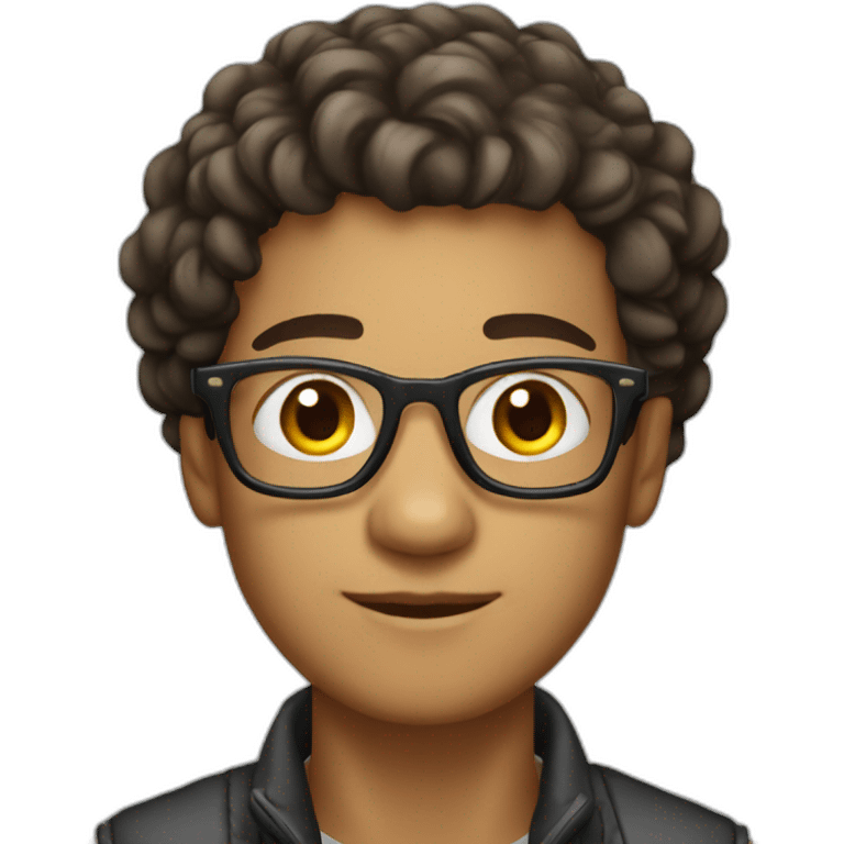 a 29 years old bold hair marocan white skin developer wearing glasses emoji