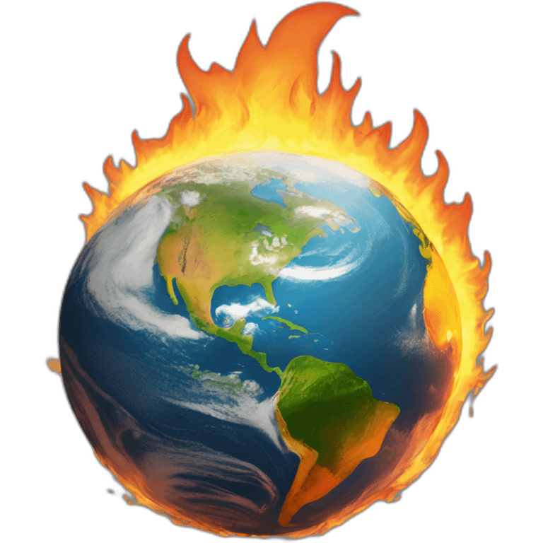 global warming sets the earth on fire emoji