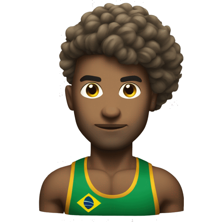 strong brazilian weight lifter with cirly hair emoji