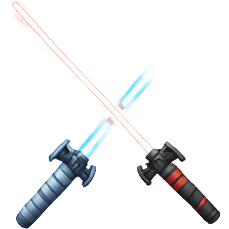 two lightsabers crossing each other making an X. One is blue, one is red emoji