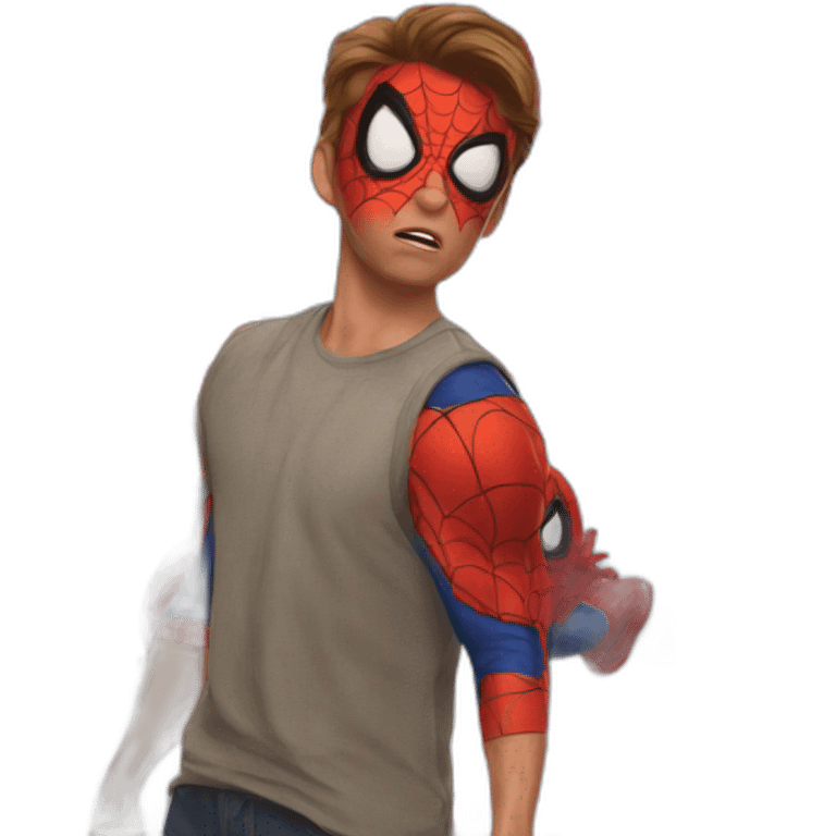 Stunned spiderman emoji