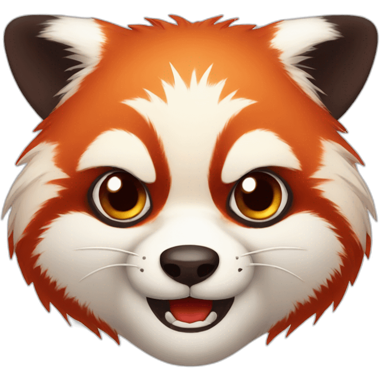 cute red panda face angry emoji