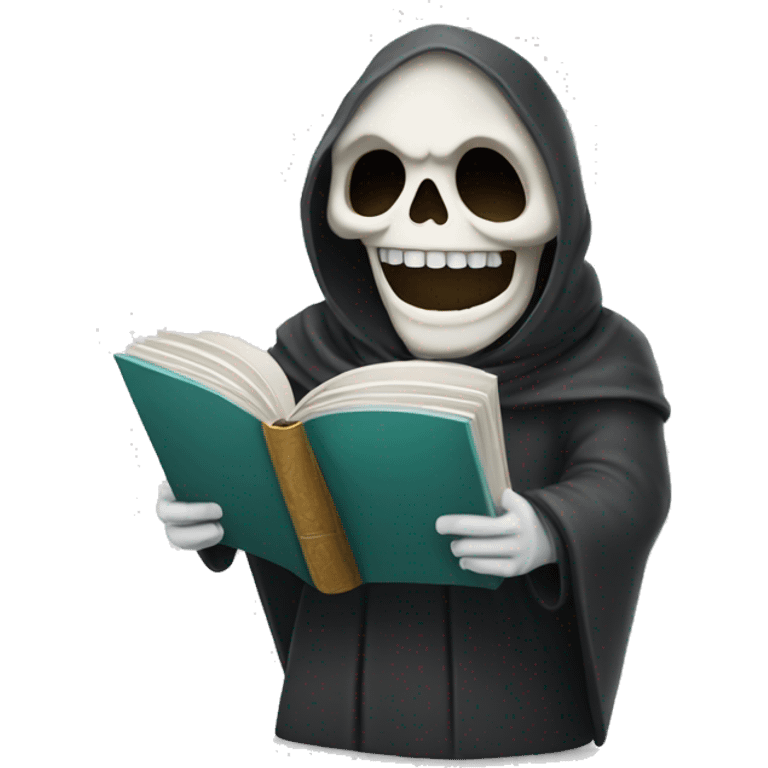 happy reaper entrepreneur face with book emoji