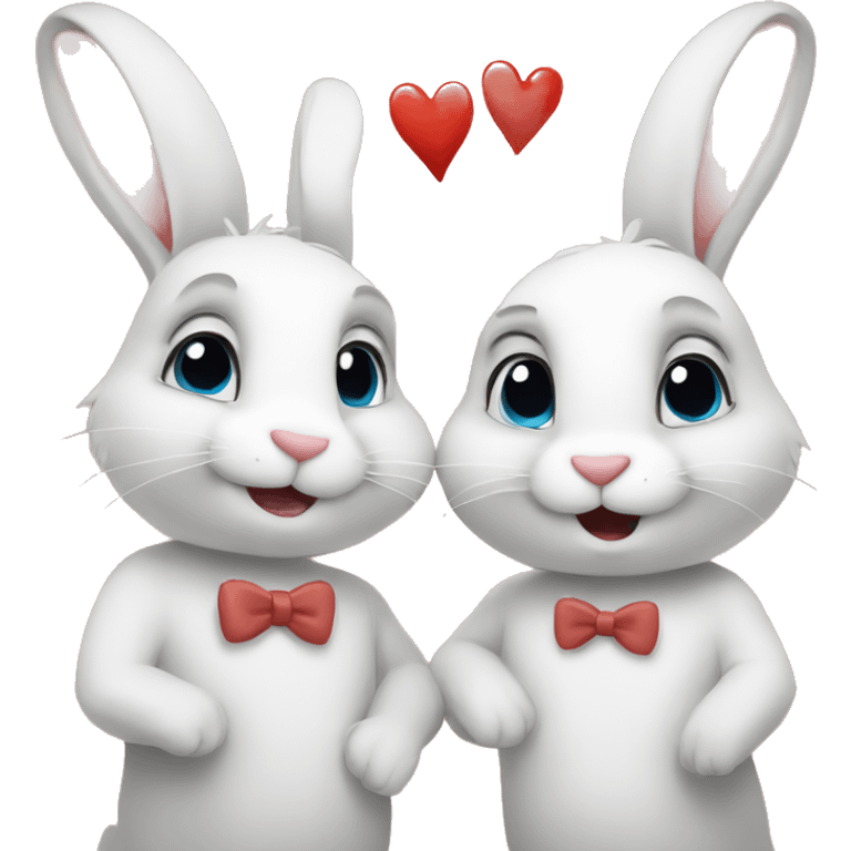 rabbit couple in love emoji