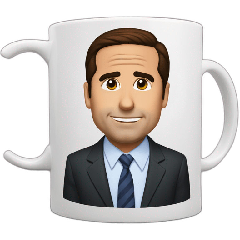 Michael Scott on a mug emoji