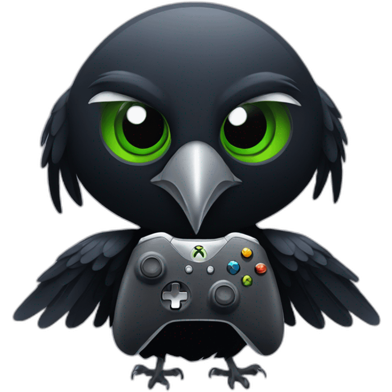 Crow holding xbox controller emoji