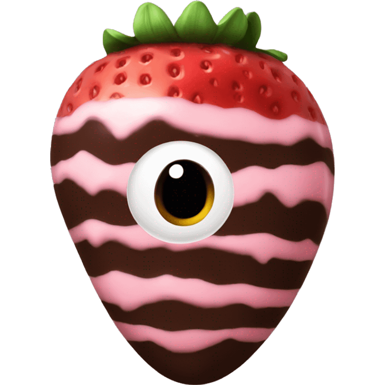 Chocolate dipped full strawberry  emoji