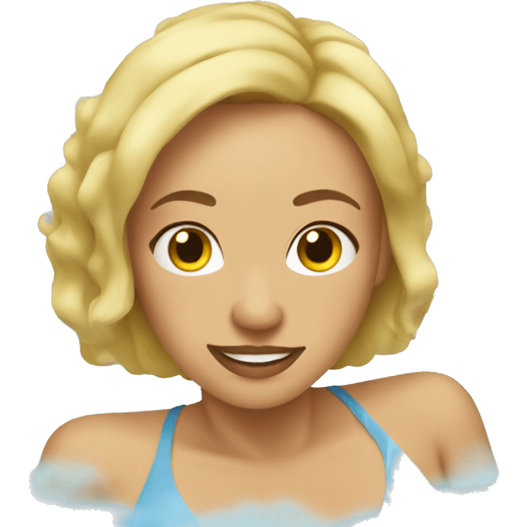 Blond woman in hot tub emoji