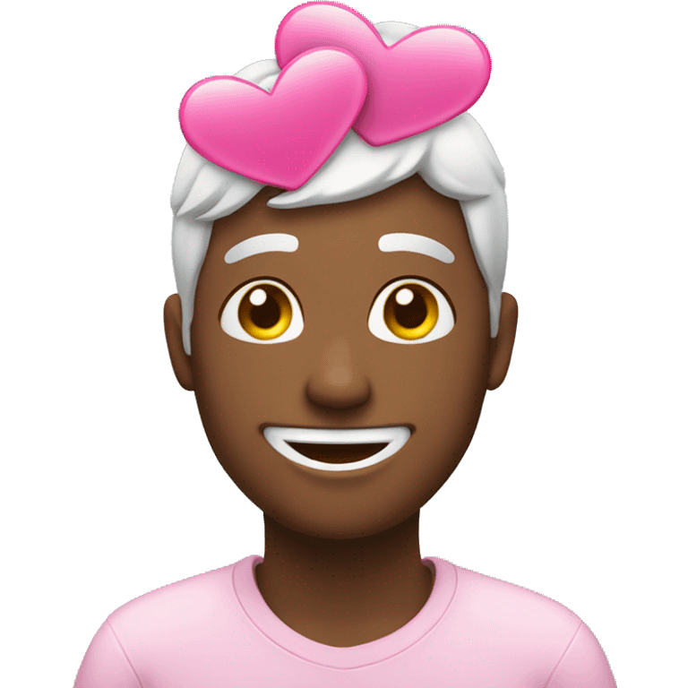 Smiling Emoji with pink hearts around his head emoji