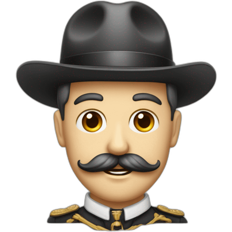 Dictateur des années 1940 en Allemagne avec une moustache carré emoji