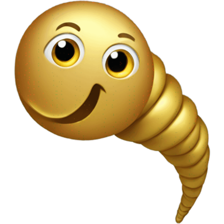 worm coming out of toilet thats golden emoji