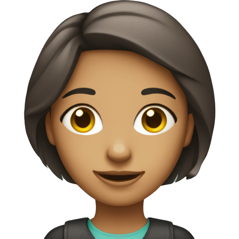 Girl working online customer service emoji