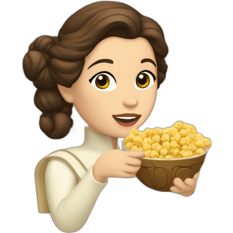 princesa leia comiendo palomitas emoji