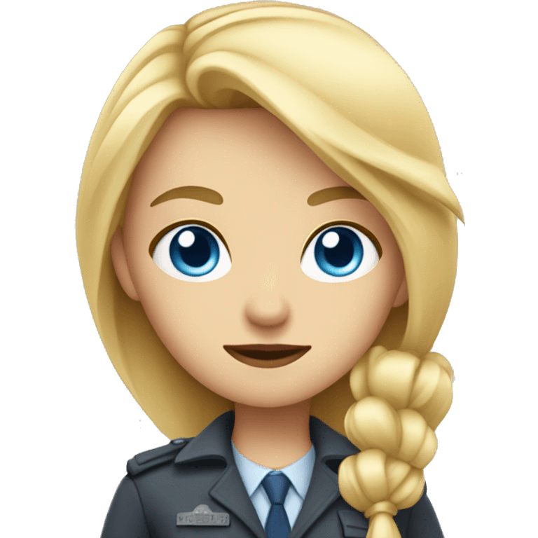 Blonde girl with blue eyes as a detective emoji