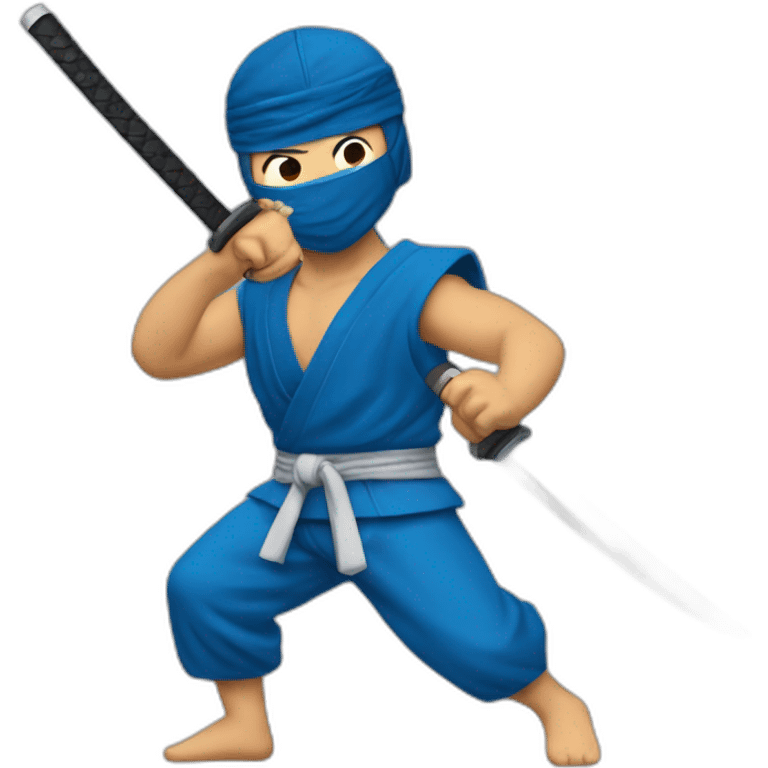 ryu,ninja,barefoot,blue-sleeveless-outfit,blue-ninja-mask,running-to-the-right,slashing-sword emoji