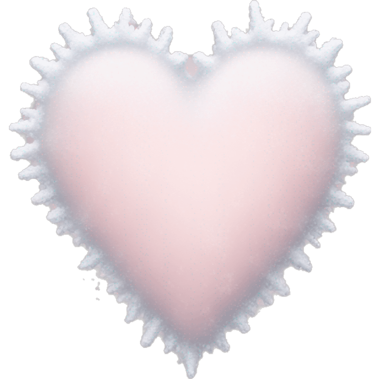 Frozen pale pink heart with snow emoji