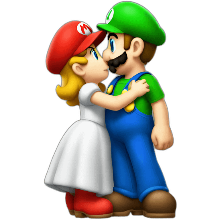 Luigi Kissing mario emoji