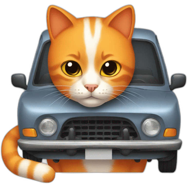 orange cat fixing a car emoji