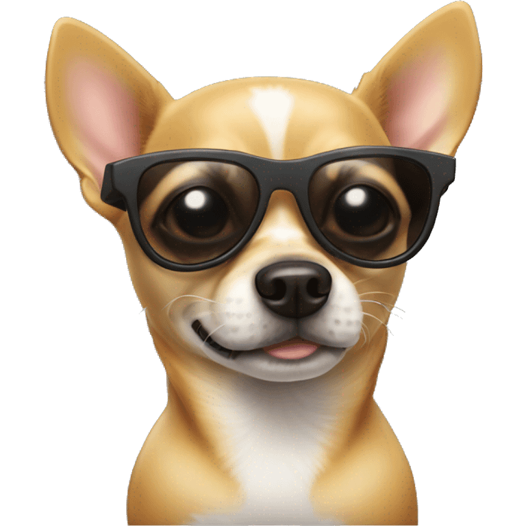 dog chihuahua whit sunglasses emoji