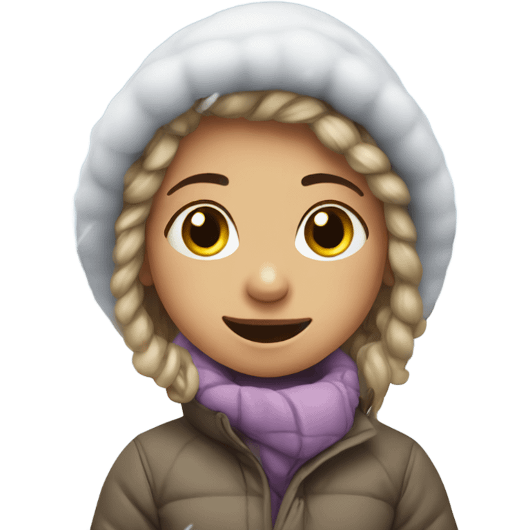 Little girl playing in the snow emoji