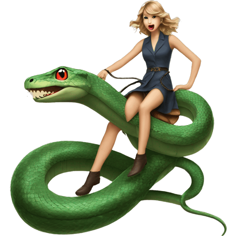 Taylor swift riding a snake emoji