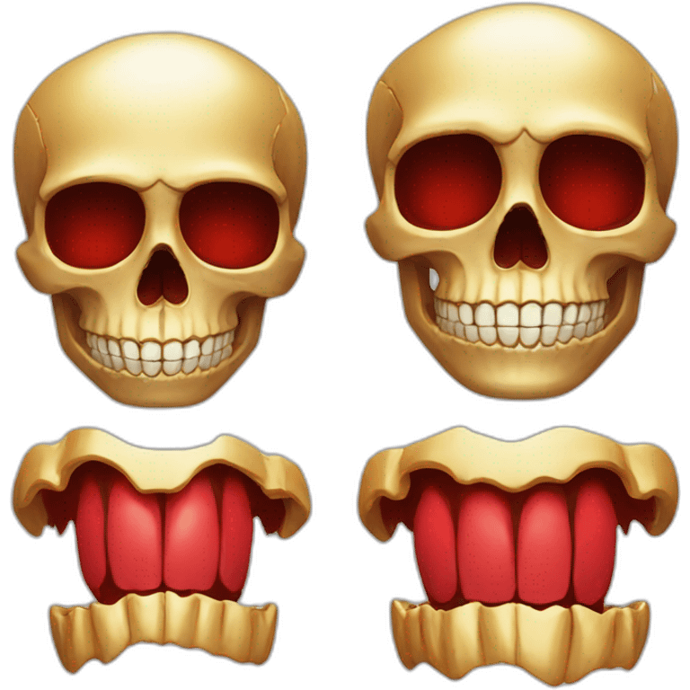 Skull red gold teeth emoji