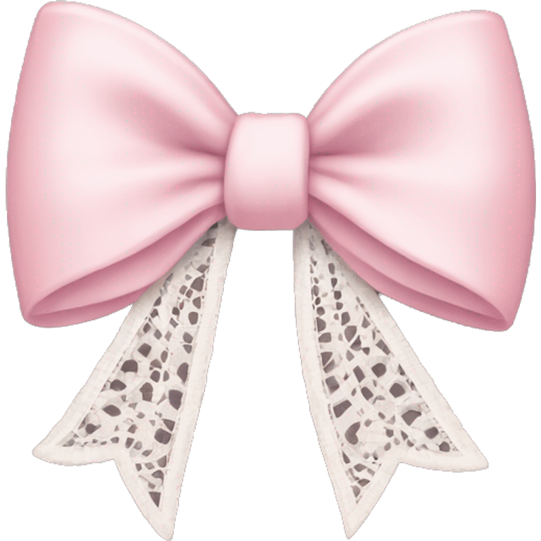 light pink bow with white lace  emoji