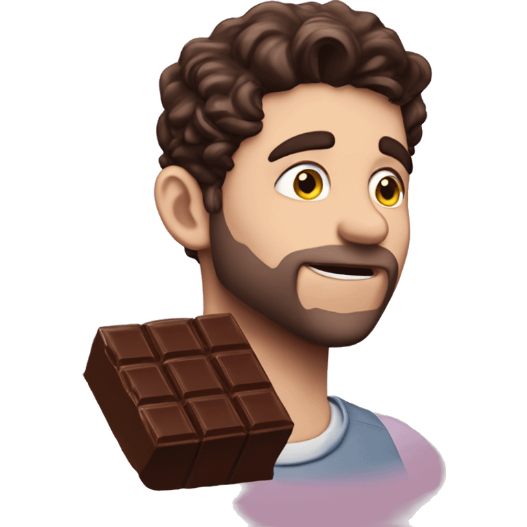 Actor Josh O’Connor eating chocolate  emoji