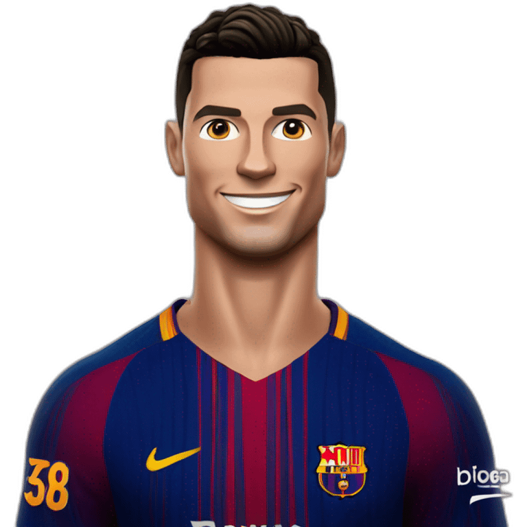 Cristiano ronaldo portant le maillot du barça emoji