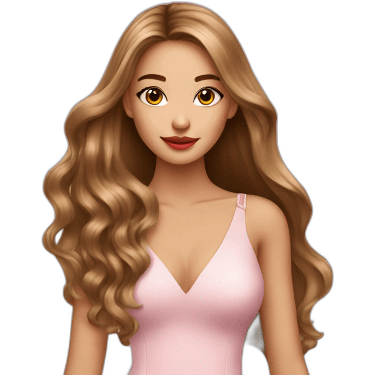 beautiful long hair girl modelling in fashion show emoji