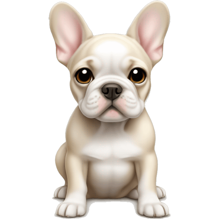 Beige but whiter French bulldog puppy  emoji