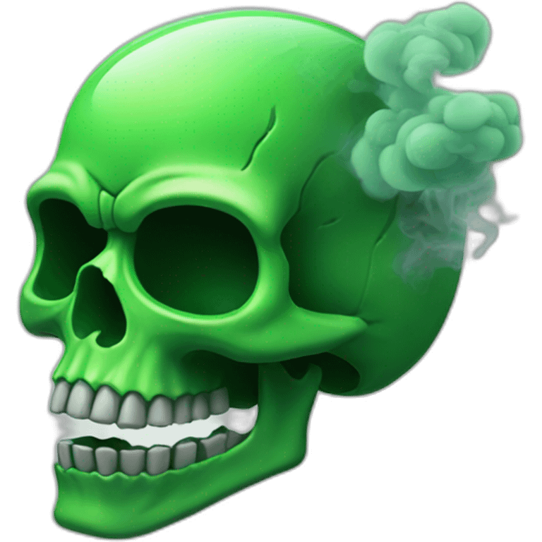 Green Skull with smoke emoji