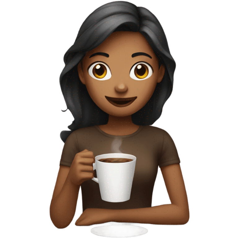 Girl with coffee emoji