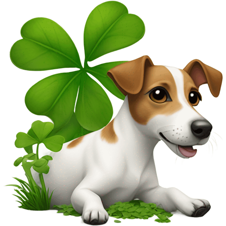 Jack Russel Terrier with Cloverleaf  emoji