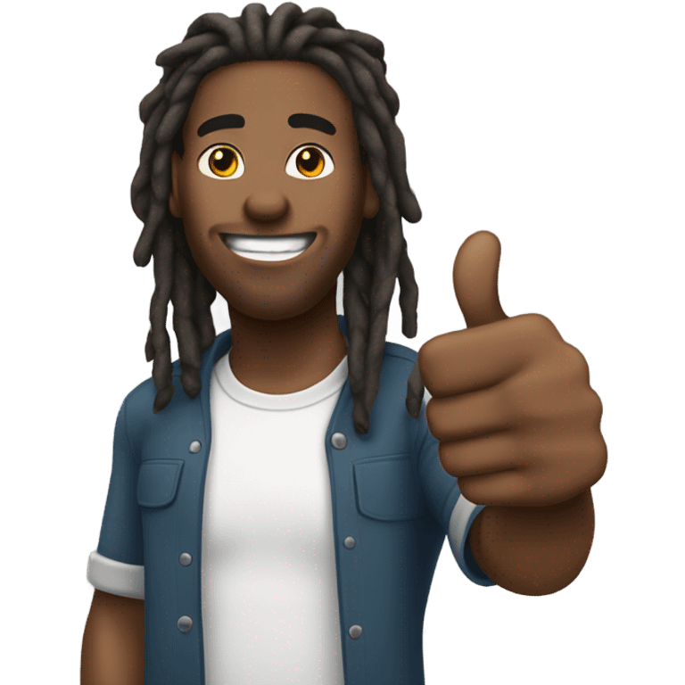 Black man two-toned dread locs thumbs up emoji