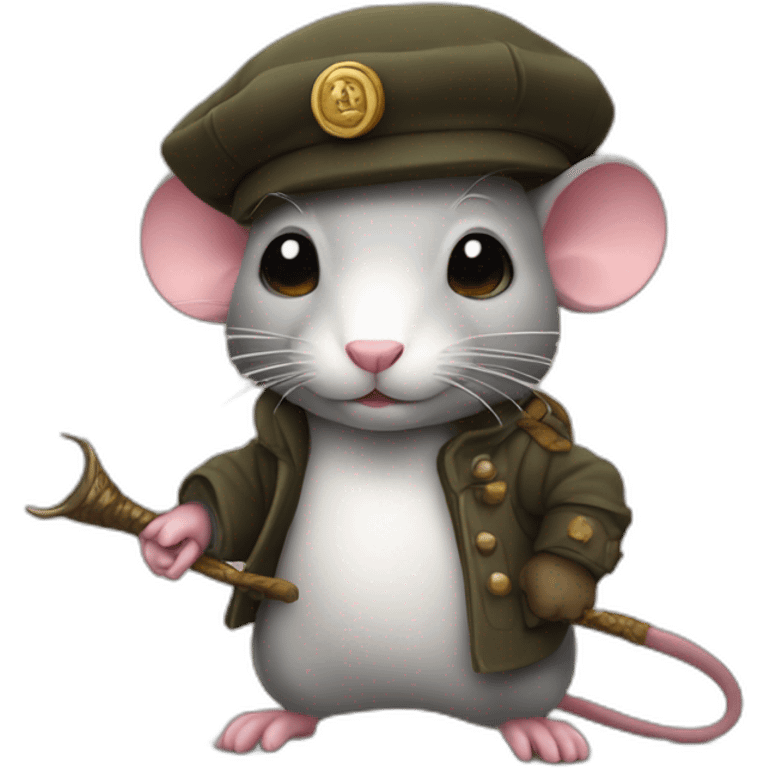 a rat with a beret and a wand who makes the revolution emoji