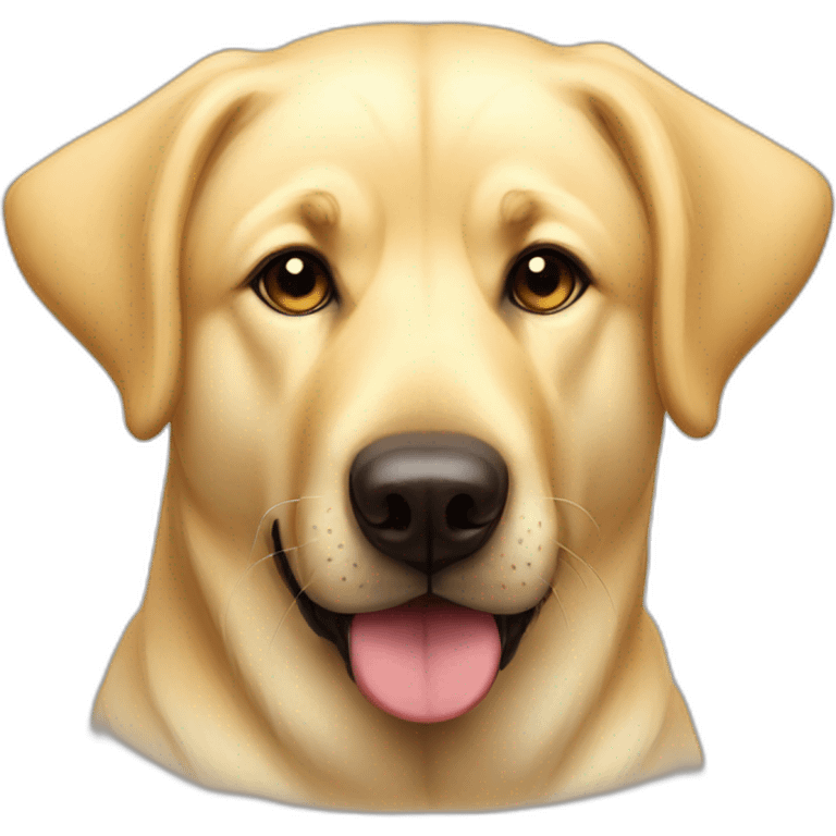 Light yellow lab face German shepherd ears mutt chubby emoji