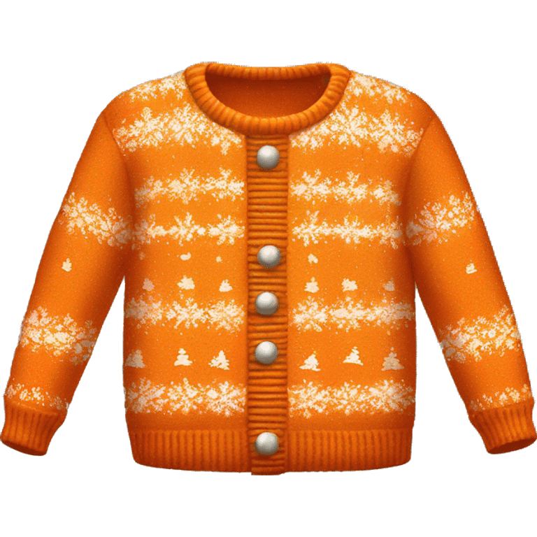 Realistic isolated orange ugly Christmas sweater. emoji