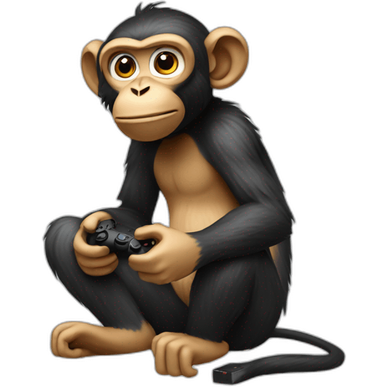 Monkey playing playstation emoji