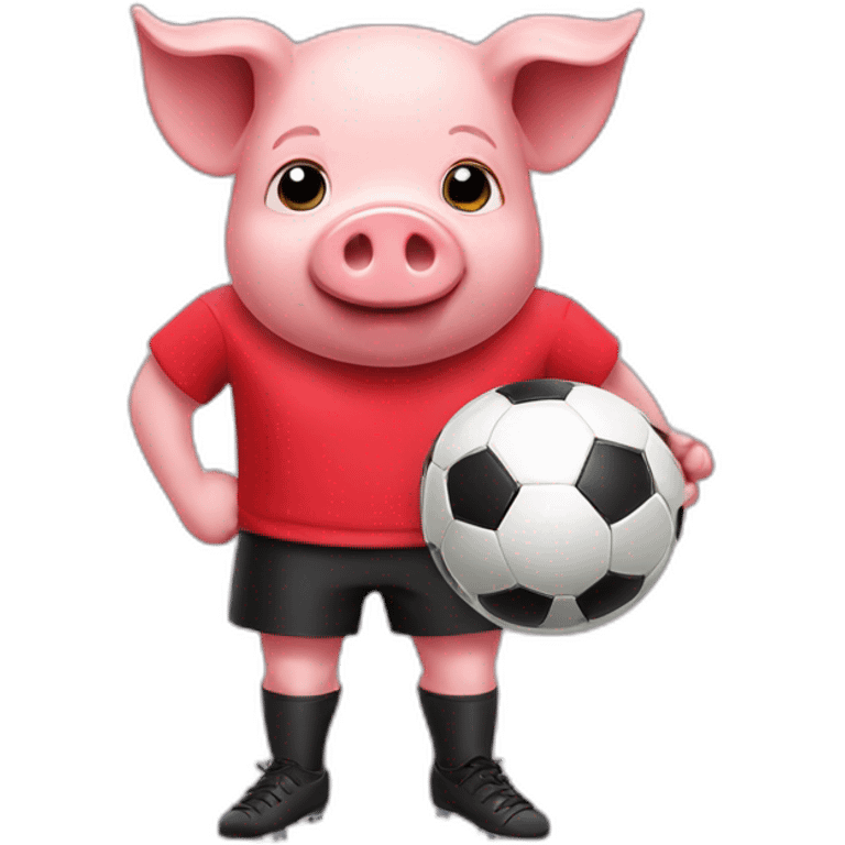 Soccer pig player red shirt emoji