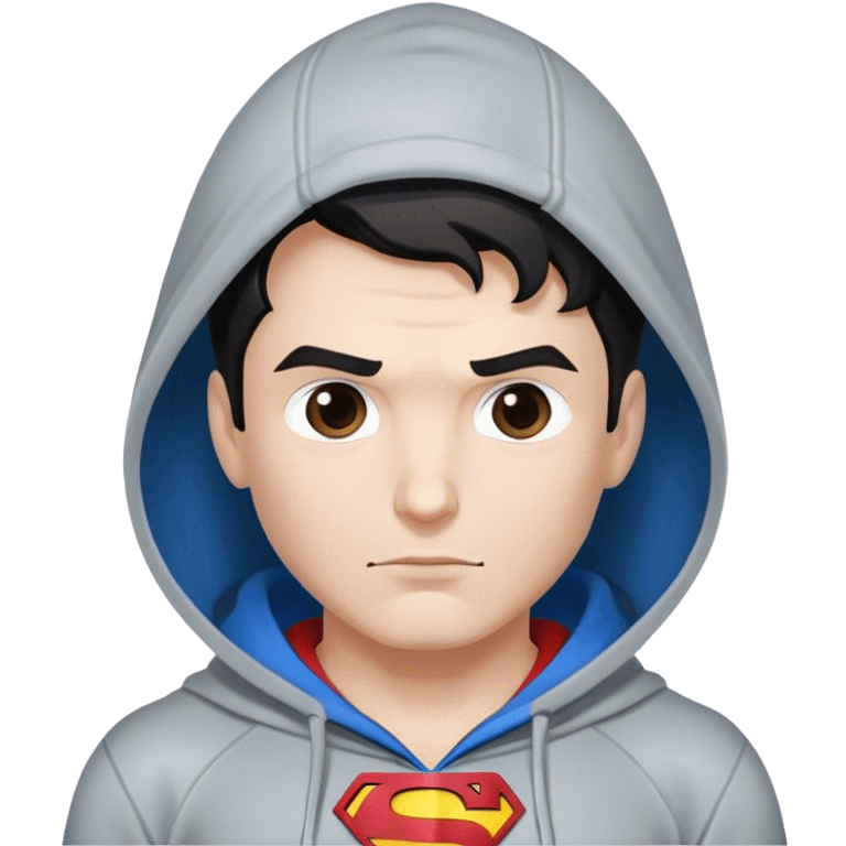 Superman wearing a hoodie emoji