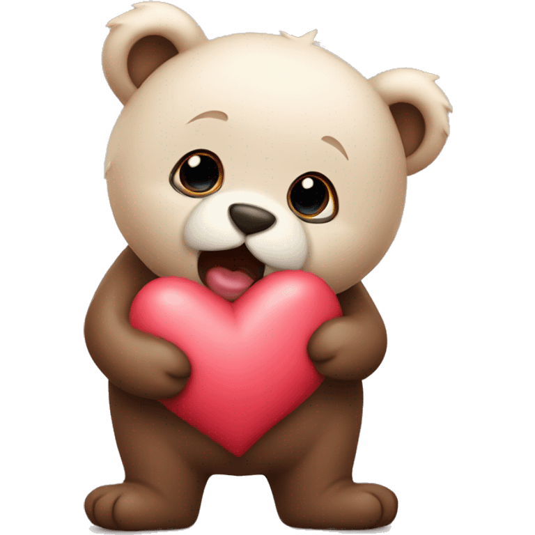 Cute bears in kiss emoji