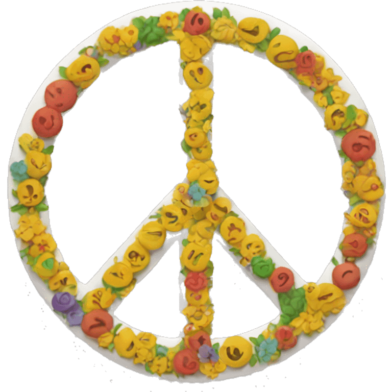 Round peace sign emoji