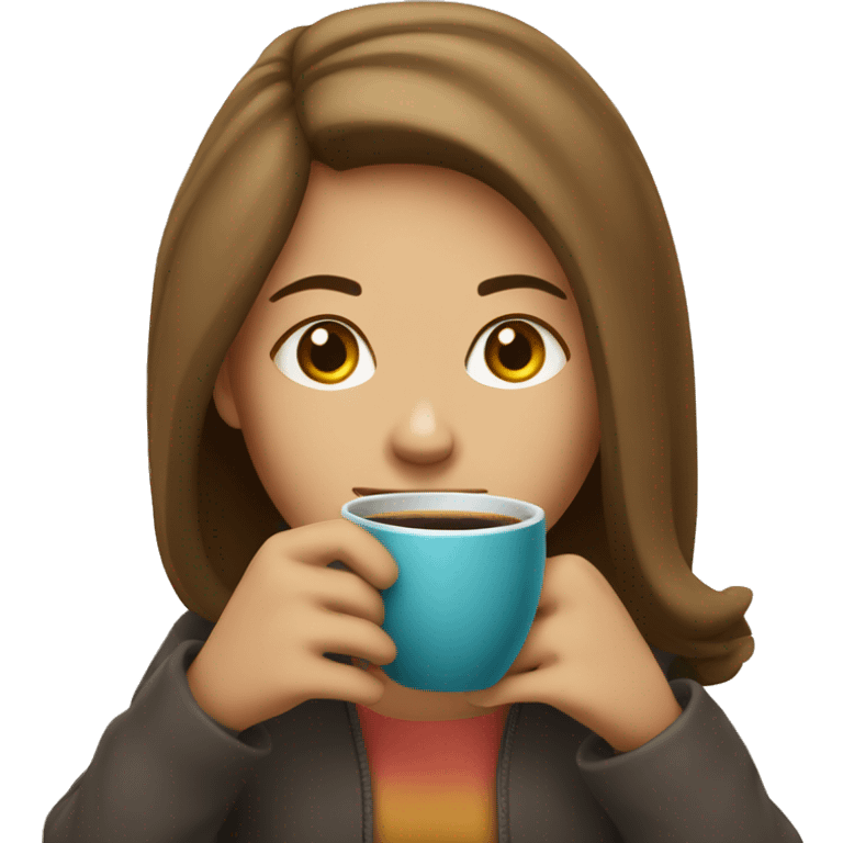 girl with a cup of coffee emoji