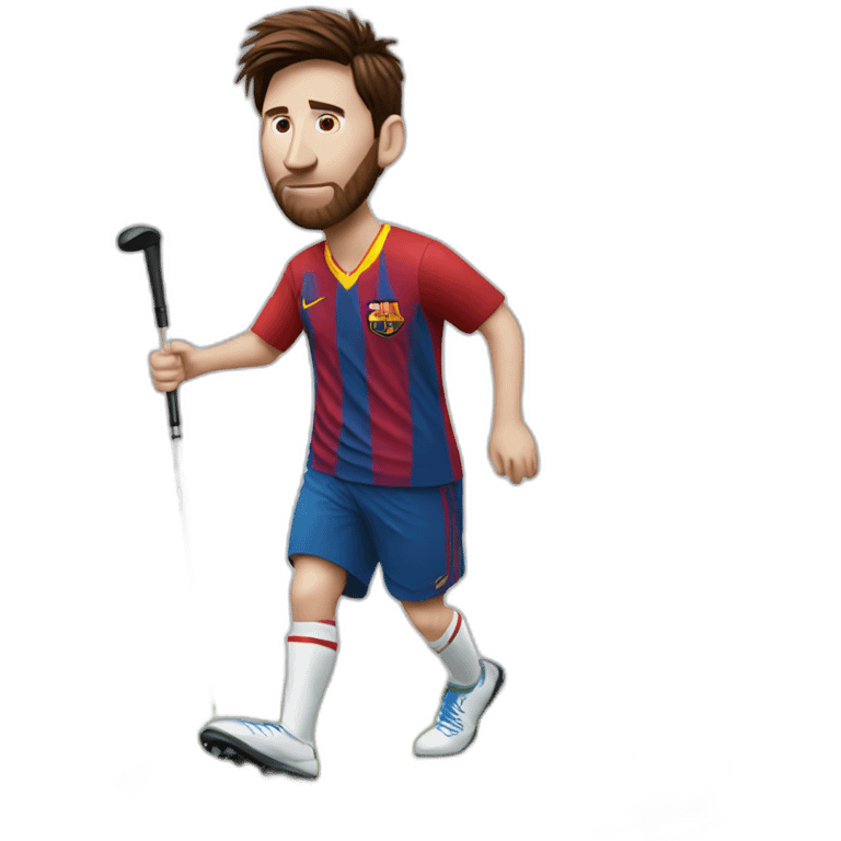 Messi playing golf emoji