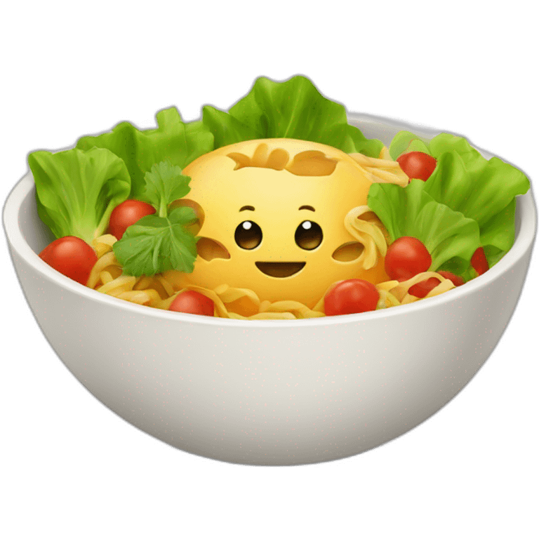 Vegetarian food in bowl emoji