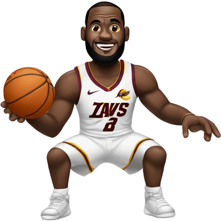 Lebron shooting milk emoji