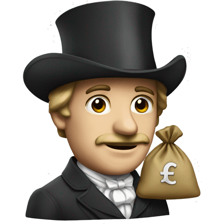 photorealistic british aristocrat with two money bag emoji